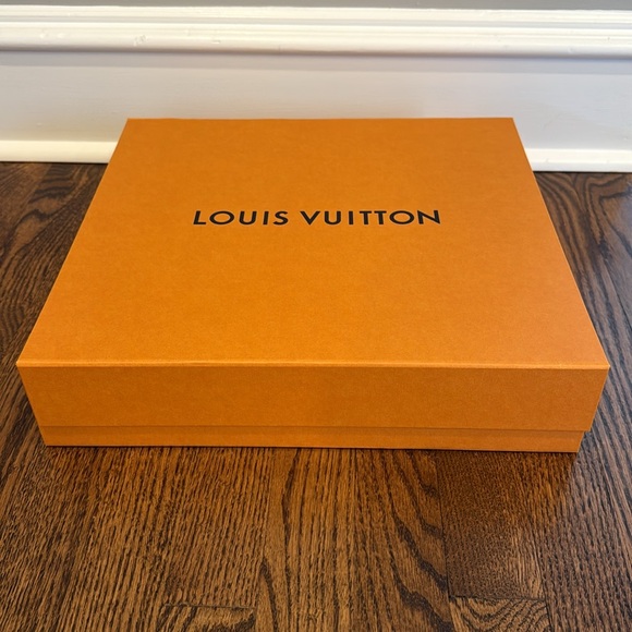 Louis Vuitton Gold Orange Blue Empty Shirt Gift Box Ribbon Gift Receipt Tag - Picture 7 of 13